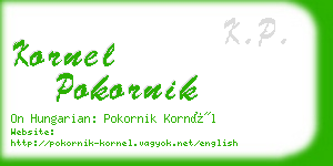 kornel pokornik business card